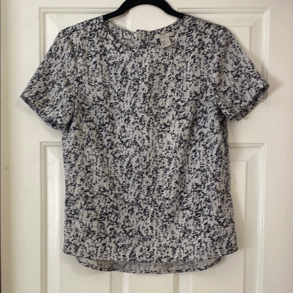 H&M Black and White Boxy Blouse